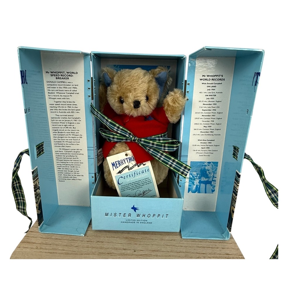 Merrythought Mr Whoppit Teddy Bear Limited Edition Mohair BENT BOX